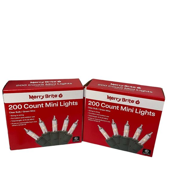Merry Brite 200 Count Christmas Mini Lights Multi Bulb Green Wire - Picture 11 of 16